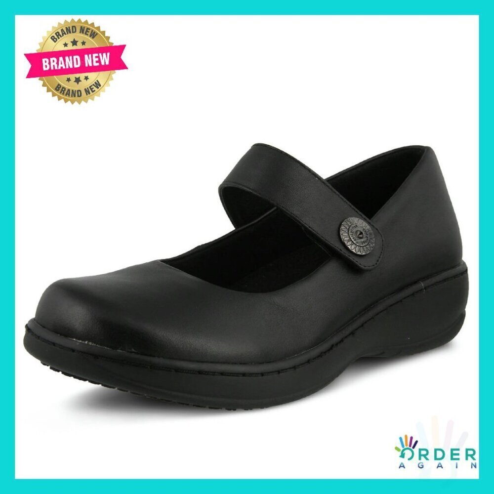 Professional Mary Jane Leather Flats Comfortable Round Toe Work Shoes Classic
